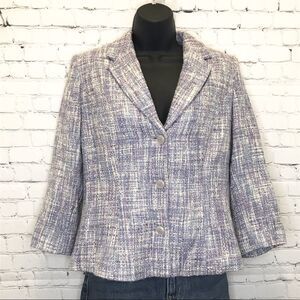 Oscar by Oscar de la Renta purple tweed blazer size 6